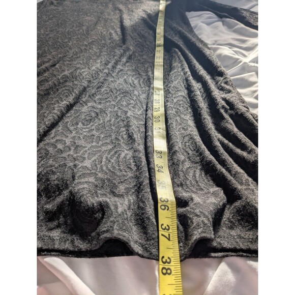 Cut Loose Dress M Black Gray Textured Thick Knit 3/4 Sleeve Button Detail Roses - Picture 13 of 13